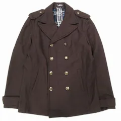 BURBERRY BLUE LABEL バーバリーブルーレーベル アンゴラ カシミヤ混 Pコート ノバチェック柄裏地 ブラウン FNK23-837-56 メンズ