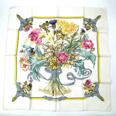 極美品 HERMES エルメス スカーフ カレ90 シルク REGINA 女王陛下 ホワイト