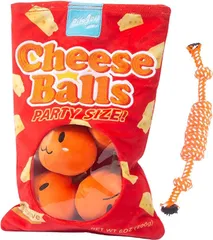 BLUE STARZ 13923 犬 おもちゃ 知育玩具 音が鳴る ぬいぐるみ 犬の知育 おやつ隠し 楽しいおもちゃ 嗅覚トレーニング 噛むおもちゃ(チーズボール)