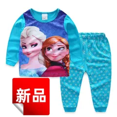 ✨新品✨子供用パジャマ アナと雪の女王 エルサ アナ キャラクター 長袖 上下セット 女の子 ルームウェア プリンセス ディズニー風 部屋着 キッズ 冬 秋 春 コットン 綿 プレゼント ギフト 雪の結晶 ブルー 100/110/120/130cm