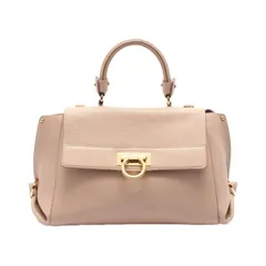 サルヴァトーレフェラガモ Salvatore Ferragamo ハンドバッグ ソフィア ガンチーニ 21 F606 ベージュ レザー ソフィアガンチーニハンドバッグ レディース Used B
