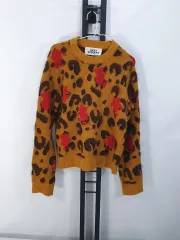 LUCKY CHOUETTE(ラッキーシュエトゥ) ニット レオパード アンゴラ ベージュ 茶色 F