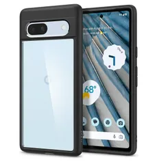 Spigen Google Pixel 7a ケース クリア ワイヤレス充電対応 バンパー2重構造 ストラップホール付き 米軍MIL規格取得 耐衝撃 すり傷防止 黄ばみ無し ウルトラ・ハイブリッド ACS05818 (マット・ブラック)
