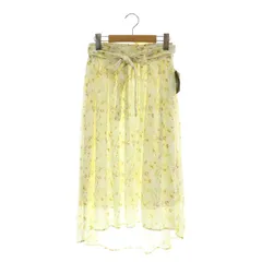 ナノユニバース nano universe 花柄 シフォンフレアスカート ミモレ ロング 38 白 ホワイト 黄 イエロー /AT ■OS