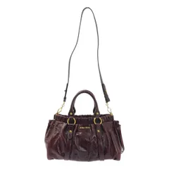 【美品】  miu miu / ミュウミュウ | VITELLO LUX ヴィッテロリュクス 2WAY レザー ハンドバッグ | バーガンディー | レディース