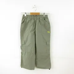 プーマ PUMA カーゴパンツ クロップド ワンポイント カーキ 緑 L *T491