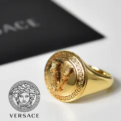 ヴェルサーチ 指輪 リング ゴールド メンズ VIRTUS グレカ サークル ブランド VERSACE かっこいい おしゃれ ハイブランド ベルサーチ アクセサリー 1008778