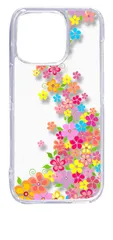 【新品未使用】iPhone15 Pro アイフォン15プロ クリア ハードケース ( カラフルラインフラワー ) カラフル 花柄 フラワー cl-ip15pro-24