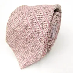 オリヒカ ブランド ネクタイ チェック柄 格子柄 シルク PO  メンズ ピンク ORIHICA 【中古】