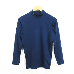 アンダーアーマー UNDER ARMOUR 1313383 インナーシャツ 長袖 ハイネック ヒートギア ロゴ ストレッチ LG ネイビー スポーツウェア ※EKM