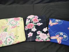 平和屋本店■浴衣 まとめて 3点 蝶 花柄 椿 など 着用可能多数 ppp2180 km
