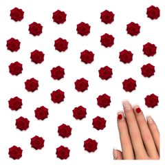 ネイルパーツ 花 赤 8ｍｍ 蓄光 フラワー 薔薇 ローズ 柔らかい 樹脂製 3Ｄ 立体 ぷっくり カボション レジン封入 デコパーツ アクセサリー ハンドメイド 手芸 パーツ BD4109