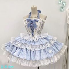 chalmiere シャルミエール ブリリアントジャンパースカート サックス