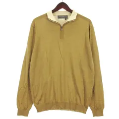サルヴァトーレフェラガモ Salvatore Ferragamo ガンチーニ ハーフジップ ニット セーター ウール カシミヤミックス ベージュ系 M ☆AA★ ■ECSのサムネイル