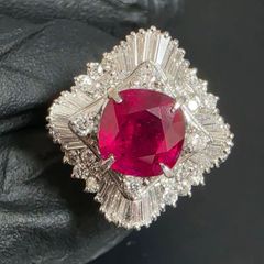 天然ビルマ産ルビー リング 2.19ct 非加熱/Dia 0.89ct GIA - メルカリ