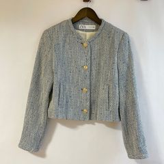 ZARA 新品未使用品 ヘリンボーンショートジャケット ツイードジャケット ZARA 新品未使用品 ヘリンボーンショートジャケット ツイード