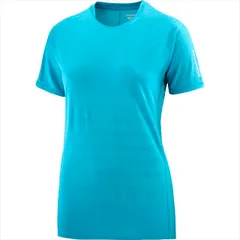 SALOMON サロモン 半袖Tシャツ SENSE AERO SS TEE GFX W LC2189900 レディース Tahitian Tide/Peacock blue センスエアロ S/S ティー グラフィックス トレイルランニング トレラン マラソンのサムネイル