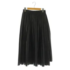 ダイアグラム グレースコンチネンタル Diagram GRACE CONTINENTAL フェイクレザープリツスカート ロング 36 ブラック /MY ■OS