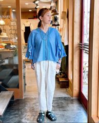 サラマリカ　JOINT LACE FRILL SLEEVE TOP