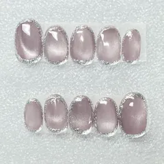 【繰り返し使えるネイルチップ】大人マグネットネイル　水光ネイル　ブライダルネイル　結婚式ネイル　マグネットネイル