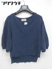 ◇ BEAUTY & YOUTH ビューティアンドユース UNITED ARROWS シルク混 リネン混 ニット 七分袖 セーター ネイビー レディース 【1106150007872】