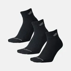 ニューバランス 靴下 3足組 メンズ Newbalance ミッドレングス3Pソックス ワッペン 23-29cm 黒靴下 くつ下  スポーティ ソックス  カラーソックス 男性 メンズ靴下 紳士ソックス   ブラック 黒 /LAS55658-BK