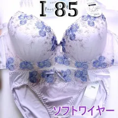 26[Ⅰ85&LL]ブラ ショーツ セットElegante 　ソフトワイヤー　ラベンダー花柄　大きなカップサイズ 　新品未使用