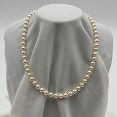 パール アコヤ 真珠 ラウンドシェイプネックレス シルバー金具 6.5～7.0㎜