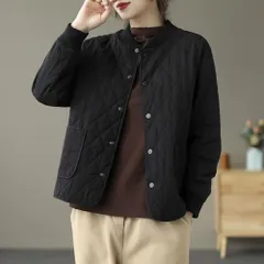 ☆ ブラック ☆ Mサイズ ☆ キルティングジャケット pmyjackt04 キルティングジャケット レディース ジャンバー ジャンパー ノーカラージャケット 上着 普段使い アウター あったか ノーカラー 無地 防寒 ベーシック カジュアル シンプル 通勤