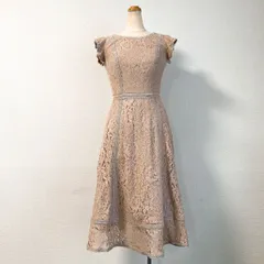 値下げ！ sifeel 膝丈ワンピース ドレス ベージュ レース 裏地あり Sサイズ エレガント 上品