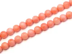 「1連 15cm」 コーラル (ペールオレンジ) 6mm パワーストーン バラ売り 天然石 パワーストーン 連売り ビーズ 穴あき