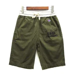 チャンピオン CHAMPION ウエストリブ カレッジ ハーフパンツ カーキ M