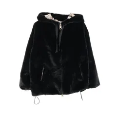 ヘルノ テディボアジャケットクロップドブラック肌触り◎ ブラック38