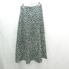 ◇ ⊂ Φ green label relaxing 花柄 ロング フレア スカート サイズF ブラック系 レディース E  【1501230015738】