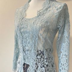 Kebaya クバヤ レーストップス 水色 インドネシア 民族衣装