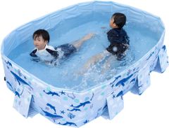 プール 2.1m 3.0ｍ 大型 折り畳みプール 空気入れ不要 【子供たちを笑顔にするHappy family pool】遊具 子供用 家庭用 折り畳み式 (イルカ, 2.1m)