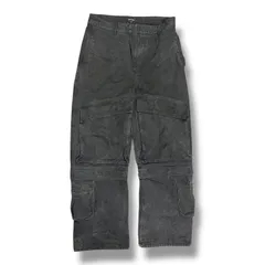 【新品未使用】entire studios DENIM CARGO ブラック L entire studios HEAVY DENIM CARGO TROUSERS (SURFACE WAVE)の