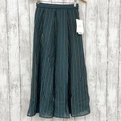 新品【 EUCLAID 】エウクレイド シアーストライプスカート グリーン