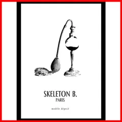 【数量限定】インテリア パフューム おしゃれ フレンチ モノトーン アンティーク モノクロ 白黒 香水 A4ポスター アートポスター (297×210mm) A4額入り フレーム付き ポスター