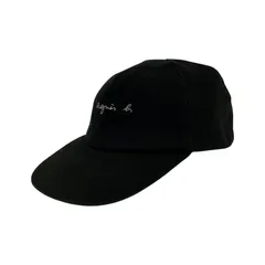 agnes b. アニエスベー ロゴ刺繍キャップ sizeM/ブラック