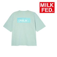 ミルクフェド tシャツ Tシャツ milkfed MILKFED MELT BAR WIDE S/S TEE 103242011018 レディース ライトグリーン 緑 ティーシャツ ブランド ティシャツ 丸首 クルーネック おしゃれ 可愛い ロゴ
