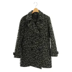 ヒステリックグラマー HYSTERIC GLAMOUR レオパード柄 Pコート ダブル ミドル丈 S グレー 黒 ブラック /AT ■OS ■SHのサムネイル