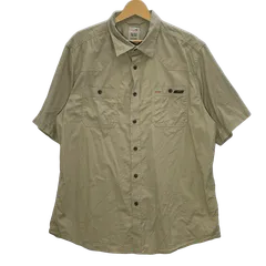 Dickies ディッキーズ ワークシャツ フィールド アウトドア アクティブ 半袖 シャツ ワンポイント刺繍 オーバーサイズ ビッグシルエット バングラディシュ製 XLサイズ ベージュ