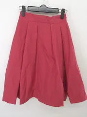 ◇ Ray BEAMS レイビームス 膝丈 フレア スカート サイズ0 レッド レディース E  【1304260004037】