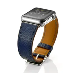 [Deyou] アップル腕時計のバンド Apple watch用交換バンド 色鮮やかでシンプルなデザインの角シボ型押しPUバンド 男女兼用対応しますApple Watch Series 4/3/2/1（オレンジ色- 38mm/40mm）