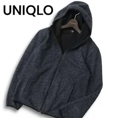 UNIQLO ユニクロ ストレッチ 裏起毛 防風★ ジップ ブロックテック フリース フーディー パーカー  Sz.M メンズ 灰 グレー
