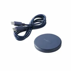 【新品・7営業日以内発送】ELECOM エレコム W-QA28NV ワイヤレス充電器 Qi 認証 12W／10W／7．5W／5W 卓上 充電器 ケーブル付属 1m 置くだけ充電 薄型 コンパクト ネイビー WQA28NV【沖縄離島販売不可】