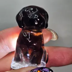 アイスオブシディアン✨ゴールデンレトリバー犬🐶カービング✨