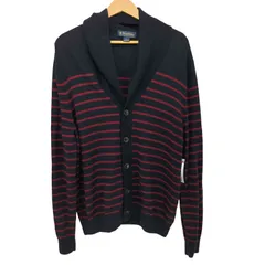 ブルックスブラザーズ BROOKS BROTHERS ボーダー柄 メリノウール ショールカラー ニットカーディガン メンズ import：L 