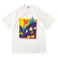 XL 80s~90s ヴィンテージ USA製 ディズニー キャラクター Tシャツ ミッキーマウス ディズニーランド ビックプリント ビックサイズ コットン ホワイト